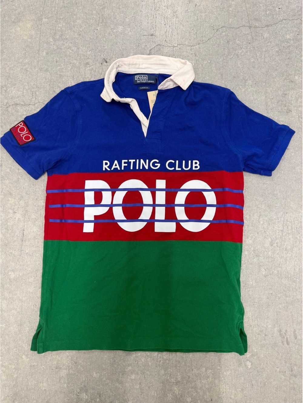 Polo Ralph Lauren Rafting Club Colorblock Rugby Shirt Mens Small Blue Red Green